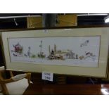 A framed and glazed limited edition print (299/800) portraying a whimsical interpretation of the