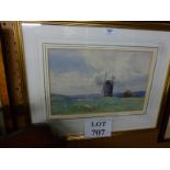 A framed and glazed watercolour study of a farm scene 'Winchelsea,
