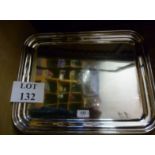 A pair of engraved Royal Army Corps plated rectangular trays est;