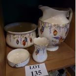 A Falcon ware four piece toilet set decorated with Oriental lanterns est: £30-£50 (B17)