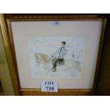 John Stanton Ward (1917-2007) - A framed and glazed watercolour study of a man on horseback