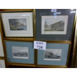 Four framed and glazed etchings to include three coastal studies of Hastings and a study of 'The