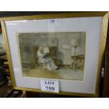 John Stanton Ward (1917-2007) - A framed and glazed watercolour 'Boxing Day' depicting a lady