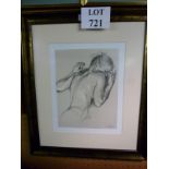 A framed and glazed print study of a nude sleeping lady signed Van Hove lower right est: £20-£30