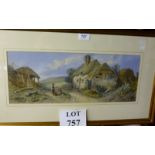 A framed and glazed coloured print after Thomas Leeson Rowbotham depicting figures by a country