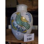 A Continental Majolica style vase painte