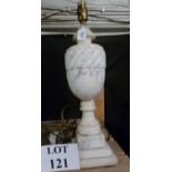 An alabaster table lamp base of classica