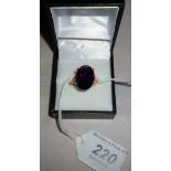 Amethyst ring 18 x 13 mm oval solitaire