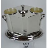 A nickel plated table cellaret with twin bottle holder apertures est: £90-£120 (A2)