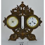 A late 19th/early 20th century French nautical theme combination clock,