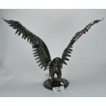 An unusual recycled-metalwork Studio model of an eagle the wings outstretched 90cm wide approx est: