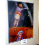 Tibor BRADA (Hungarian 1941) - A framed and glazed pastel entitled 'Longing',