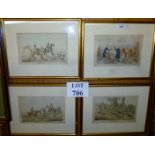 A set of four framed and glazed fox hunting prints to include 'Running Into a Fox' and 'Fox