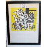 Fernand Leger (French) (1881-1955) - A framed and glazed lithograph abstract figures and animals