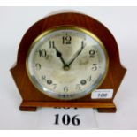 A mahogany cased 8-day mantle clock (key and pendulum in office) est: £15-£25