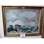 A framed oil on board study of rough sea signed M Moreschi lower left est: £50-£80