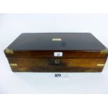 A Victorian large brass bound writing box (interior lacking) est: £30-£50 (AB8)