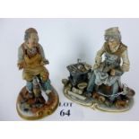 Two Capodimonte figurines depicting cobblers est: £40-£60 (B9)