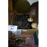 A miscellaneous lot to include two Salter's spring balances; assorted weights;