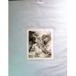 An 18th century Rembrandt etching unframed from the Ashington Group Collection est: £150-£250