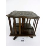 A carved wooden tabletop rotating book stand est: £25-£45 (BB27)