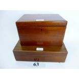 Two mahogany boxes (a/f) est: £30-£50 (B21)