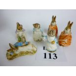 Six Royal Albert Beatrix Potter figurines,