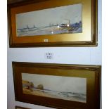 Thomas Sidney - A fine pair of framed and glazed watercolours 'The Needles Isle of Wight' and 'Lion