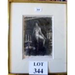 Paul Colin - A framed and glazed charcoal drawing nude study of a woman signed lower right est: