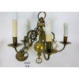 A four light brass Dutch style hanging lamp est: £30-£50 (BB31)