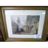 A framed and glazed 19c print Reims Cathedral of Notre Dame (24" x 20" approx) est: £25-£40