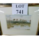 A framed and glazed watercolour countryside scene late 19c est: £25-£40