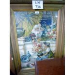 A large Victorian framed and glazed print children with flowers (34 x 24" approx) est: £30-£50