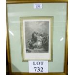 A framed and glazed 19c engraving of 'Attack on the Smugglers' (12" x 14" approx) est: £20-£40