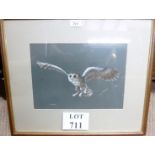 A framed and glazed pastel of an owl by H A Bignell (21" x 17" approx) est: £30-£50