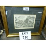 A framed and glazed print Tunbridge Wells in 1748 (12" x 10" approx) est: £15-£30