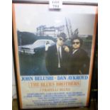 A framed Blues Brothers film poster (38" x 28" approx) est: £50-£80