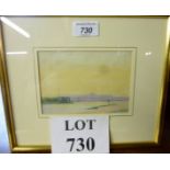 A c1920 framed and glazed watercolour by Frank A Read 'Rye' from the Marshes (10 1/2" x 9" approx)