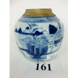 A Chinese blue and white ginger jar est: