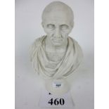 A carved Cararra marble bust 'Brutus' o