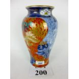 A Japanese blue and white vase painted w