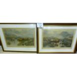 A pair of framed and glazed prints 'Sunr