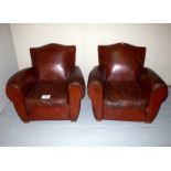 A fine pair of 1930's brown leather (sha