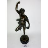 A French bronze figure of a bacchanalian