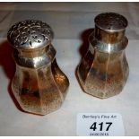 A pair of Victorian silver salt & pepper