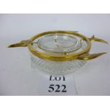 A gilt metal and cut glass caviar bowl m