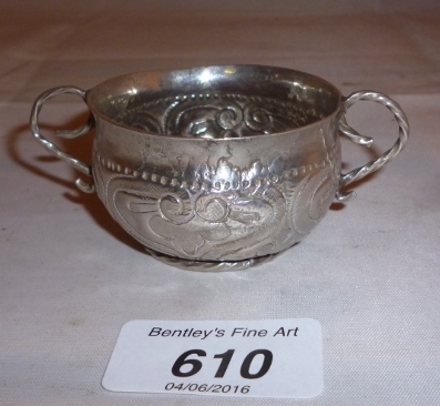 An antique miniature candle cup (repair