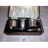 A three piece silver condiment set Birmi