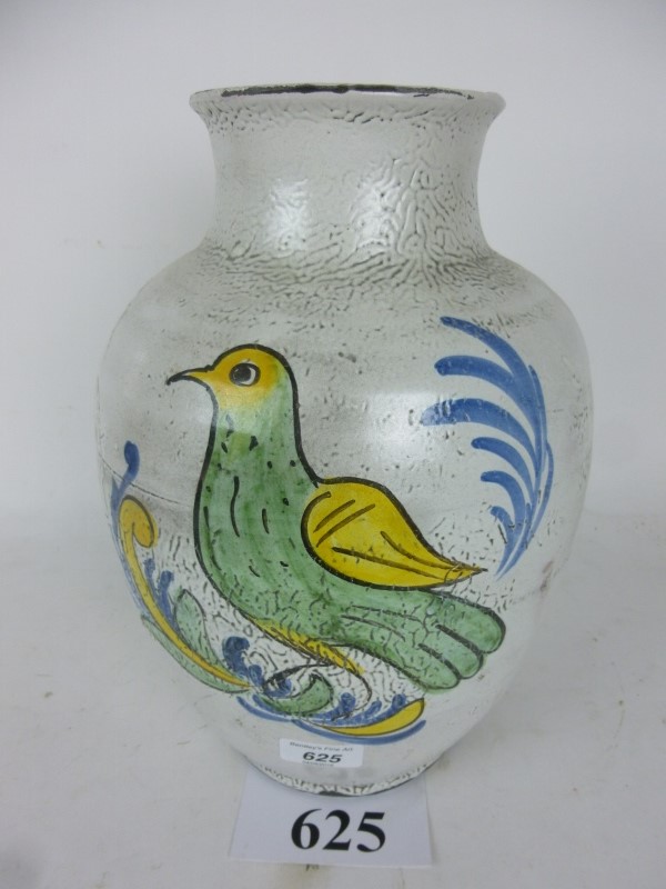 A Continental Majolica style vase painte