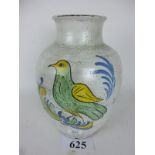 A Continental Majolica style vase painte